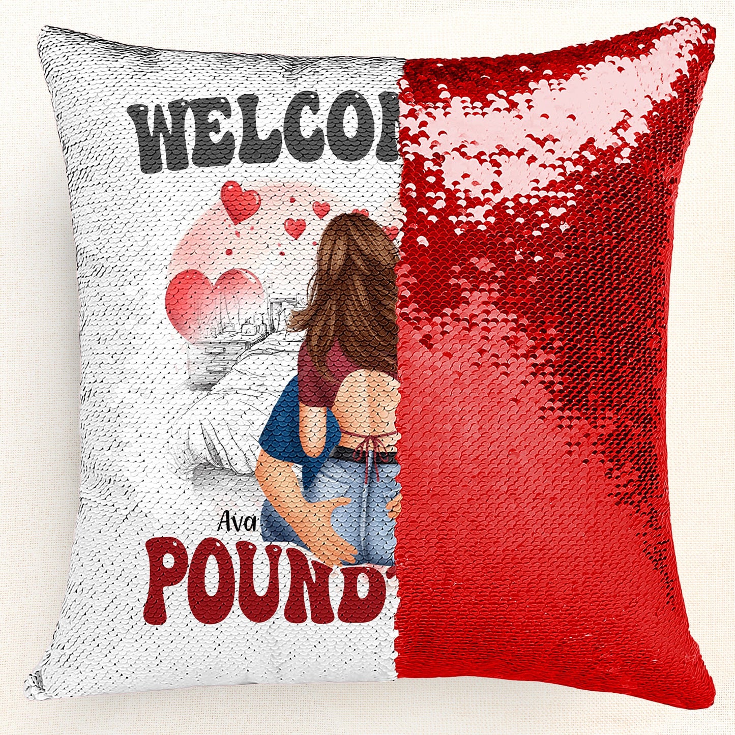 Welcome To Pound Town - Gift For Boyfriends, Girlfriends, Couple - Custom Sequin Pillow