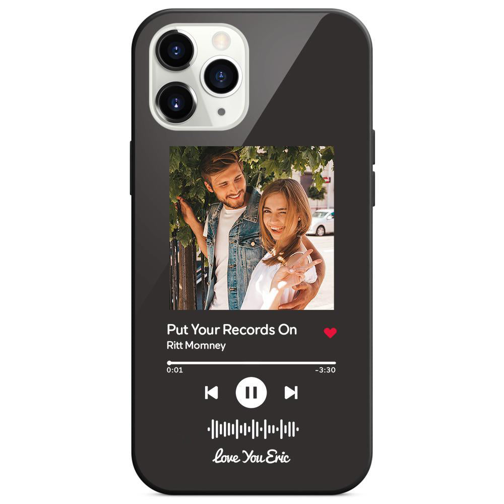 Custom Scannable Music Code Glass iPhone Cases w/ Pictures