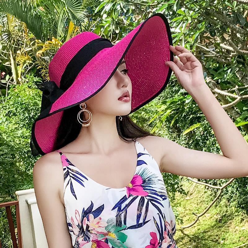 Women's Seaside Summer Vacation Foldable Sun Wide Brim Hat