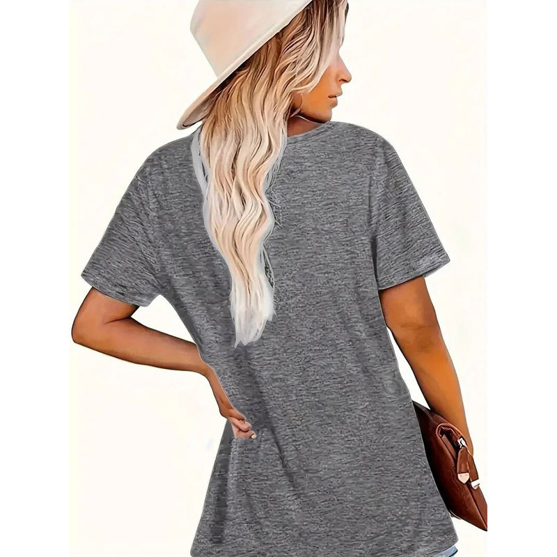 Wait, What? Women Crew Neck Mark Dialogue Pattern Tees Shirt Tops