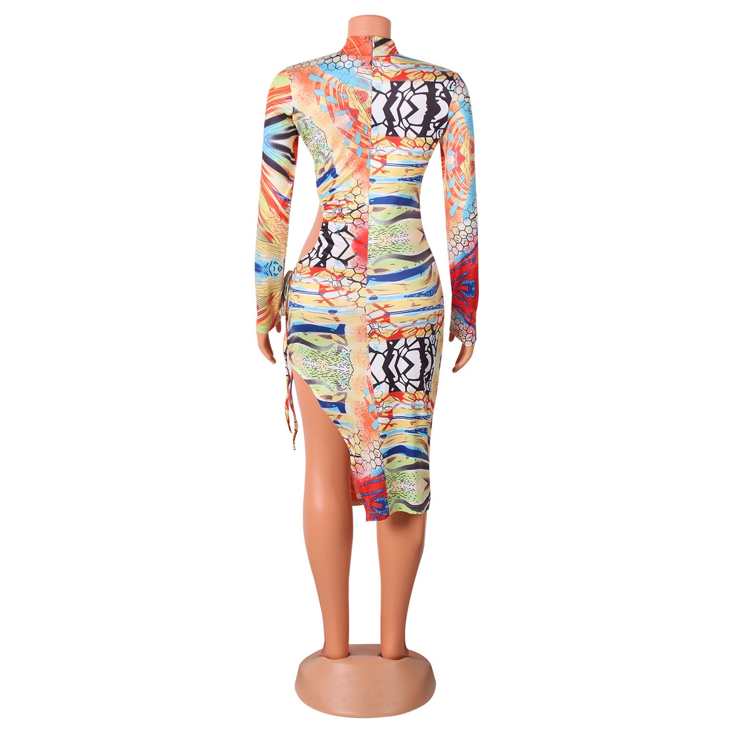 Sexy Mid-Waist Printed Milk Silk Night Clubbing Party Skirt Dress