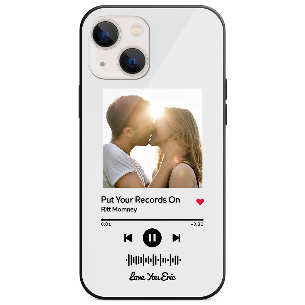 Custom Scannable Music Code Glass iPhone Cases w/ Pictures