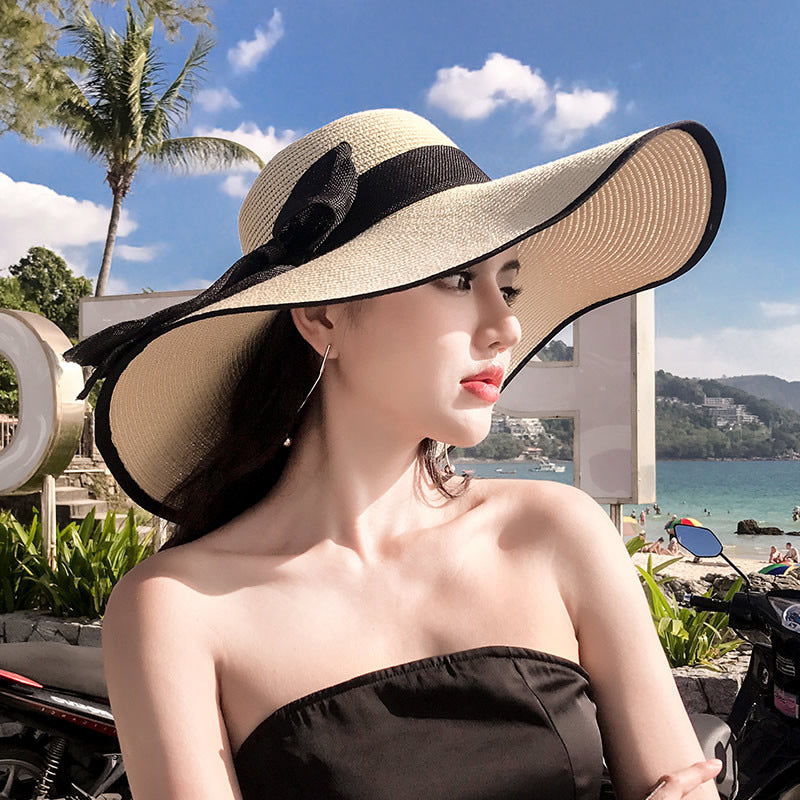Women's Seaside Summer Vacation Foldable Sun Wide Brim Hat