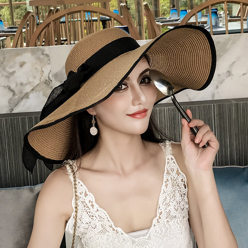 Women's Seaside Summer Vacation Foldable Sun Wide Brim Hat