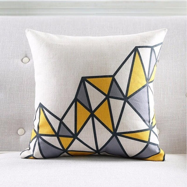 Nordic Geometric Striped Couch Pillowcase Thick Linen Decorative Cushion Cover