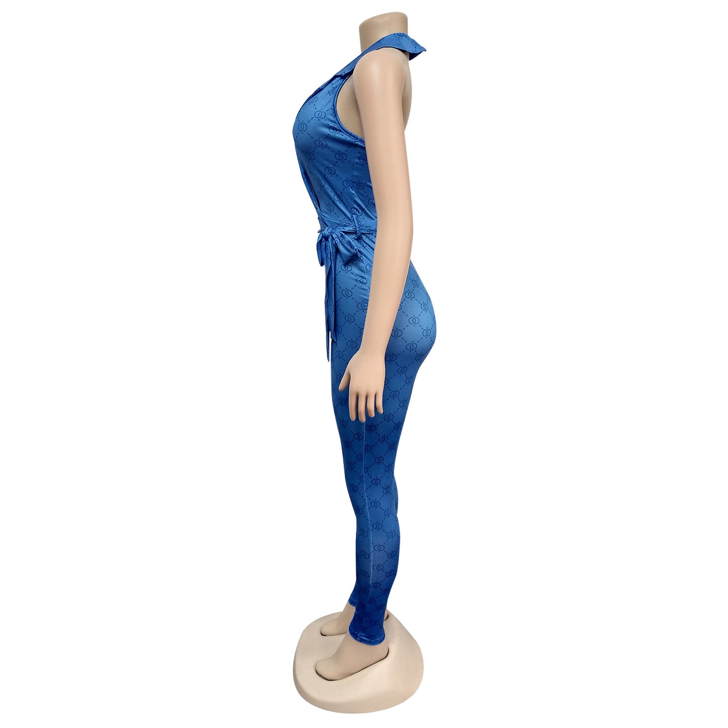 Sexy Printed Halter Nightclub Party Pant Jumpsuit
