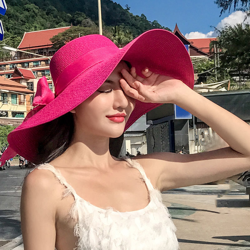Women's Seaside Summer Vacation Foldable Sun Wide Brim Hat