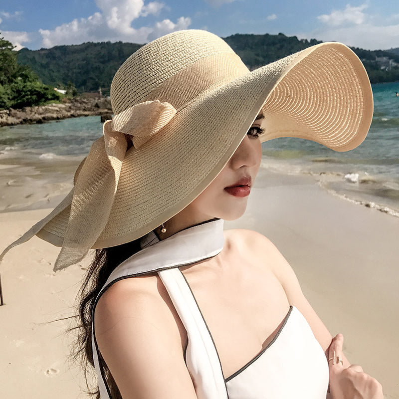 Women's Seaside Summer Vacation Foldable Sun Wide Brim Hat