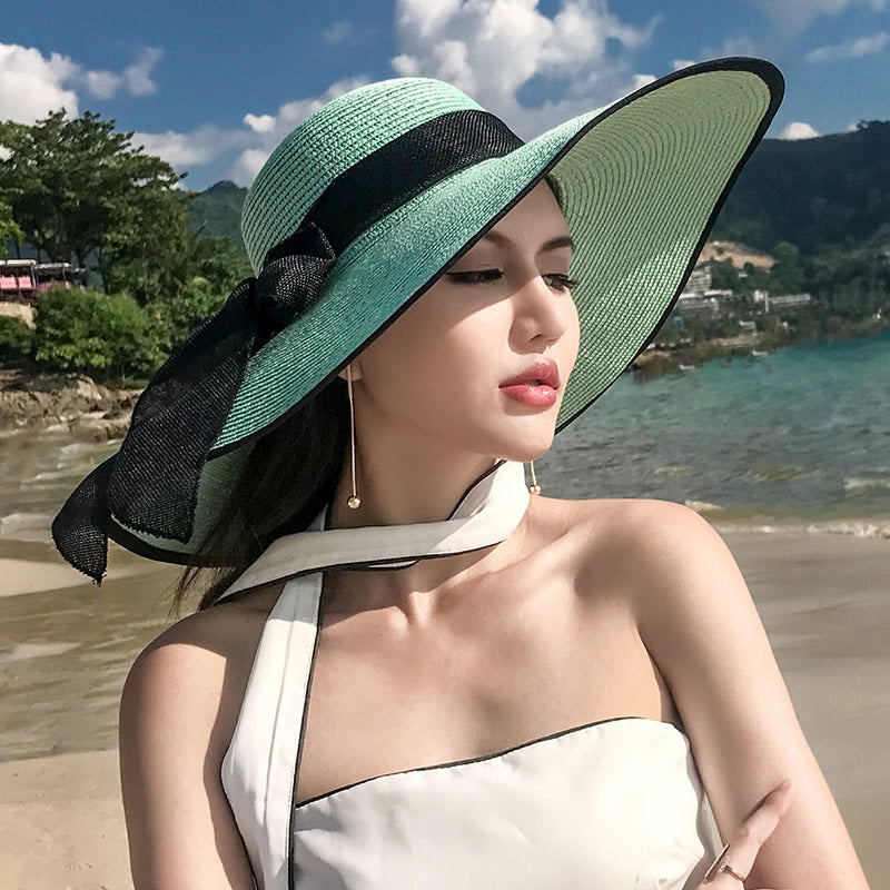 Women's Seaside Summer Vacation Foldable Sun Wide Brim Hat