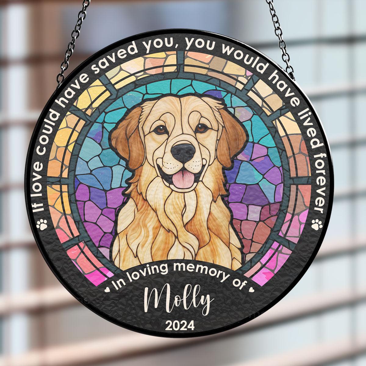 Custom Photo Life Is Better with Dog - Personalized Window Hanging Suncatcher