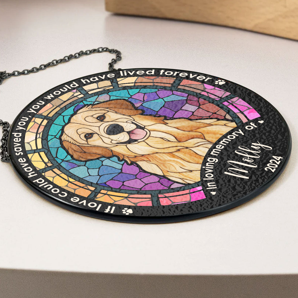 Custom Photo Life Is Better with Dog - Personalized Window Hanging Suncatcher