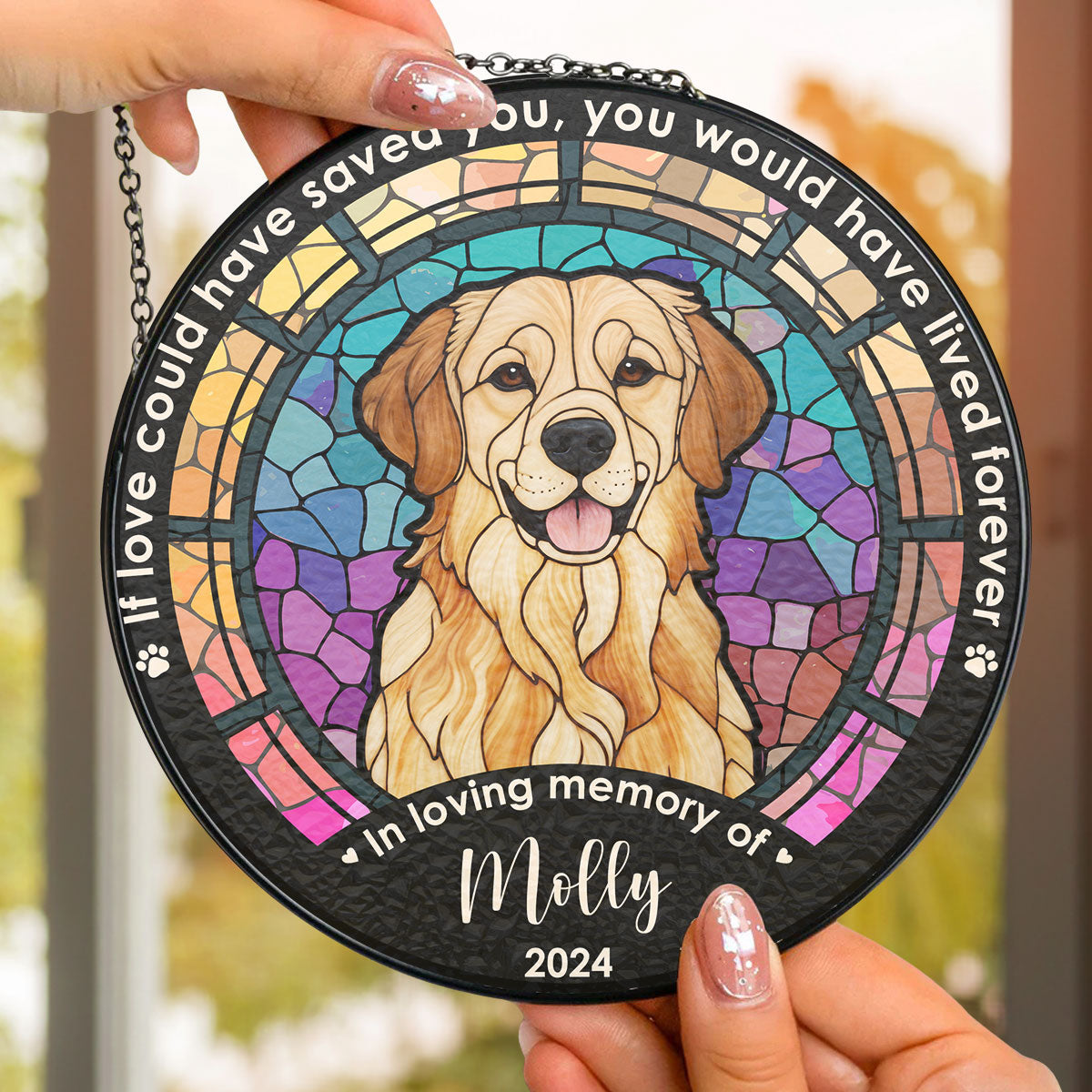 Custom Photo Life Is Better with Dog - Personalized Window Hanging Suncatcher