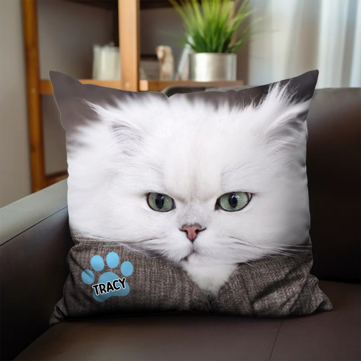 1 Single Print Dog Cat Lover - Pet's Face on A Personalized Pillow Gift Memory