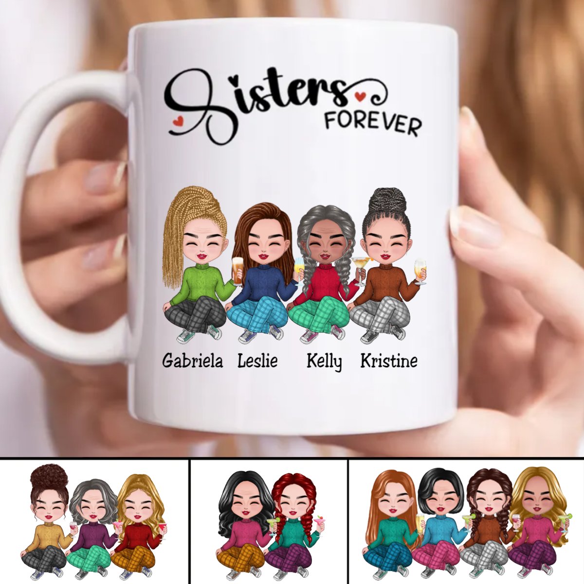 11oz Sisters Forever - Personalized Mug