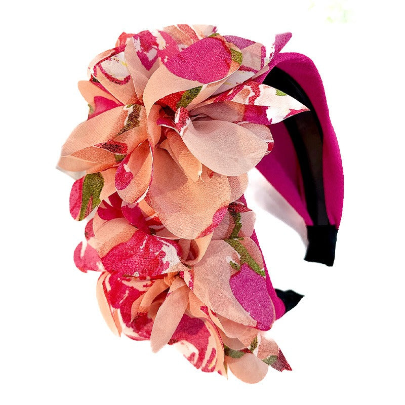 Women Fashionable fabric wide edge forest stylish flower headband Hairpiece Wear