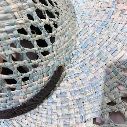 Women Fashion Tassel Big Brim Raffia Colorful Sunshade Hat