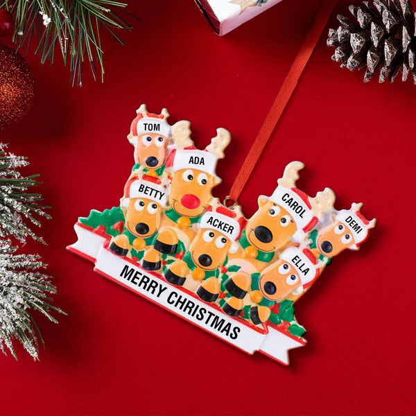 Personalized Name Reindeer Family Xmas Ornament Christmas Decoration Gifts