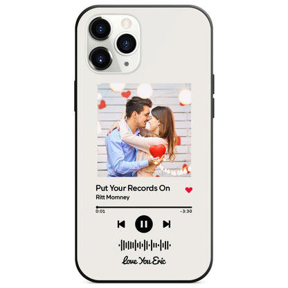 Custom Scannable Music Code Glass iPhone Cases w/ Pictures
