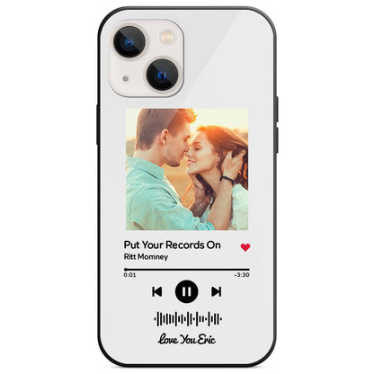 Custom Scannable Music Code Glass iPhone Cases w/ Pictures