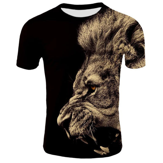 Fashion 3d Men's T-shirt Animal Lion Cool Streetwear Tees Tops T-shirt