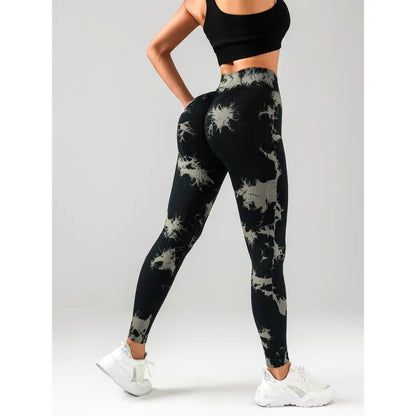 Women Tie Dye Slimming Butt Lifting High Stretch Fitness Yoga Pant Leggings