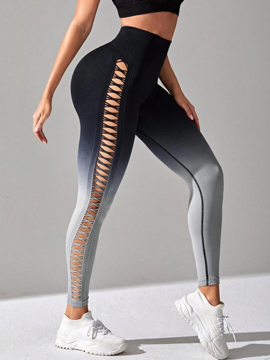 Women's High-Waisted Cutout Booty Lifting Fitness Workout Breathable Yoga Pants Leggings