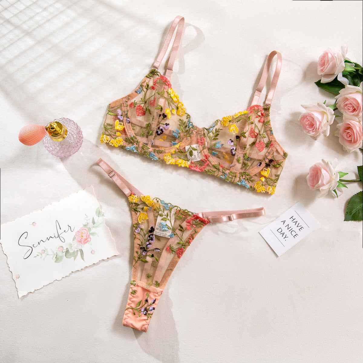 Women's Fashion Floral Underwear Bikini Suit