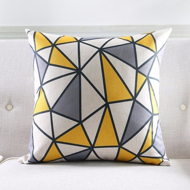 Nordic Geometric Striped Couch Pillowcase Thick Linen Decorative Cushion Cover