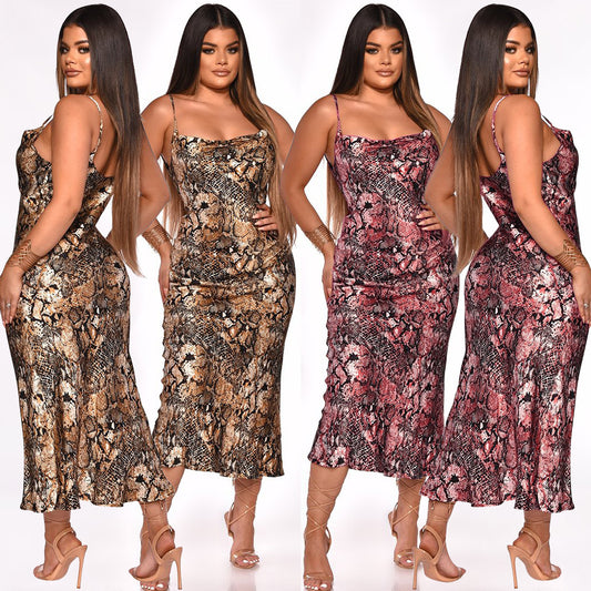 Sexy Suspenders Swing Collar Bodycon Party Clubbing Midi Dress