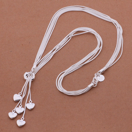 18 inches Women Fashion Silver Necklace