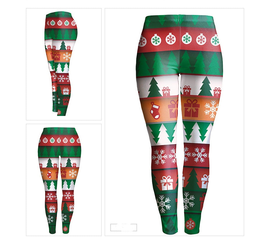 Women 3D Printed Christmas Pant Leggings