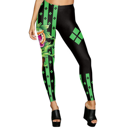 Women Halloween Party Clown Cosplay Printed 3D Digital Fitness Legging Pants