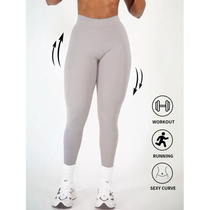 Women High Waist Seamless Scrunch Butt Elastic Ultra-Soft Comfort Fit Sports Yoga Pants Leggings