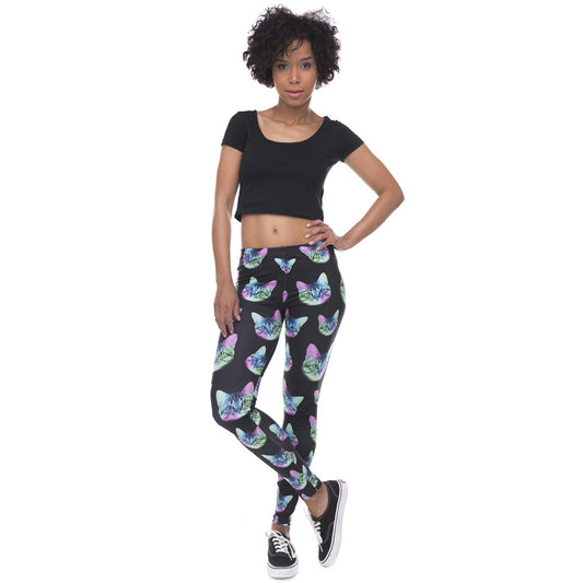 Women Fashion Cat Printed Sports Pant Leggings