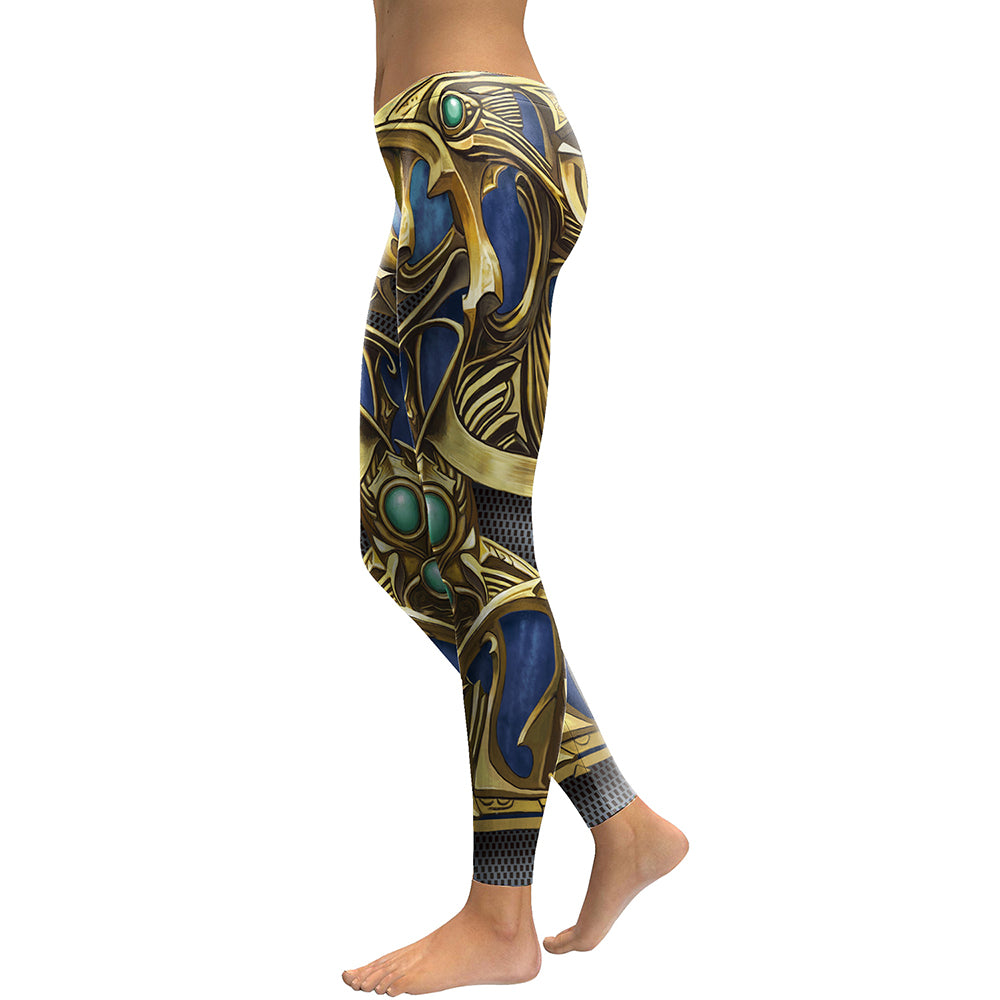 Women Armor Digital Print Sapphire Metal Plus Size Fitness Workout Pants Legging