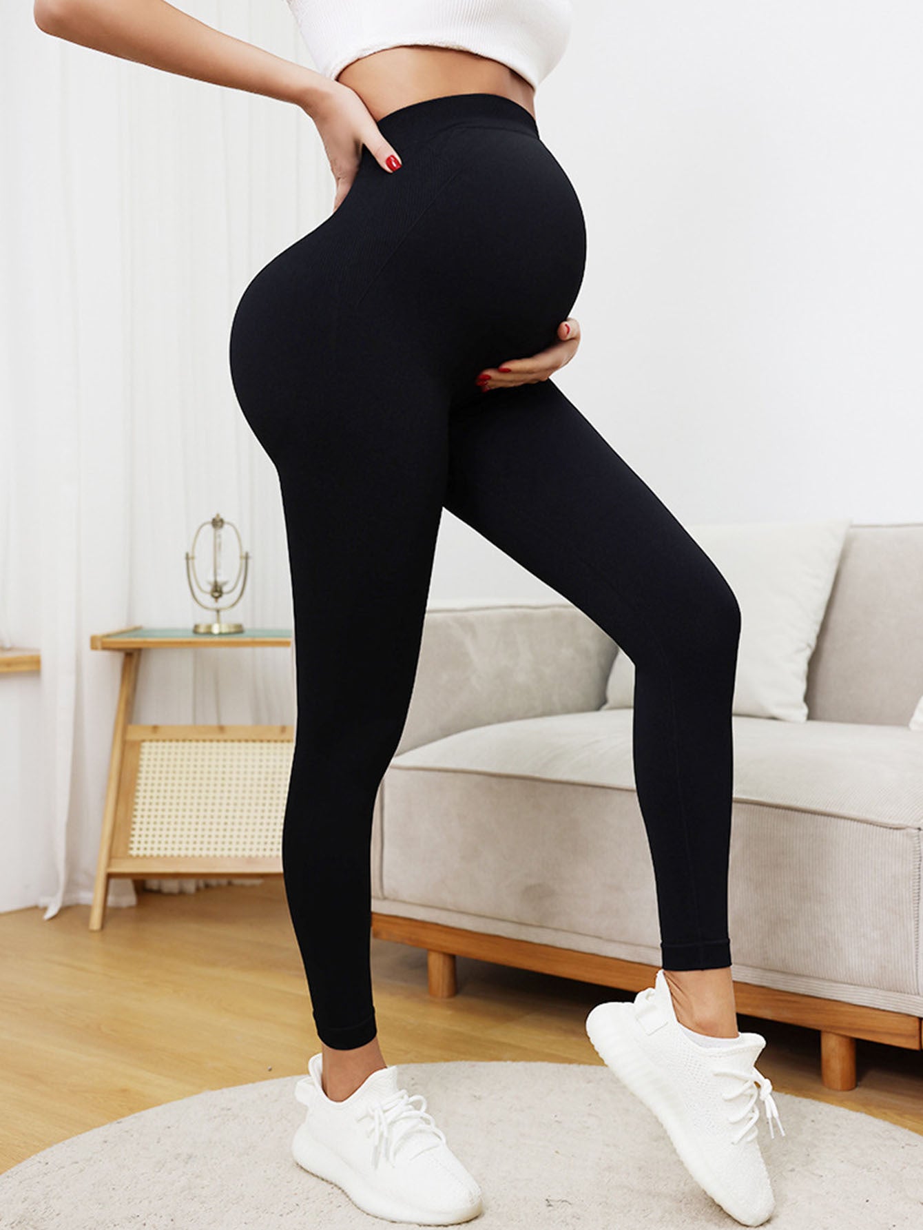 Women Maternity Over the Belly Pregnancy Sport Yoga Pants Workout Leggings