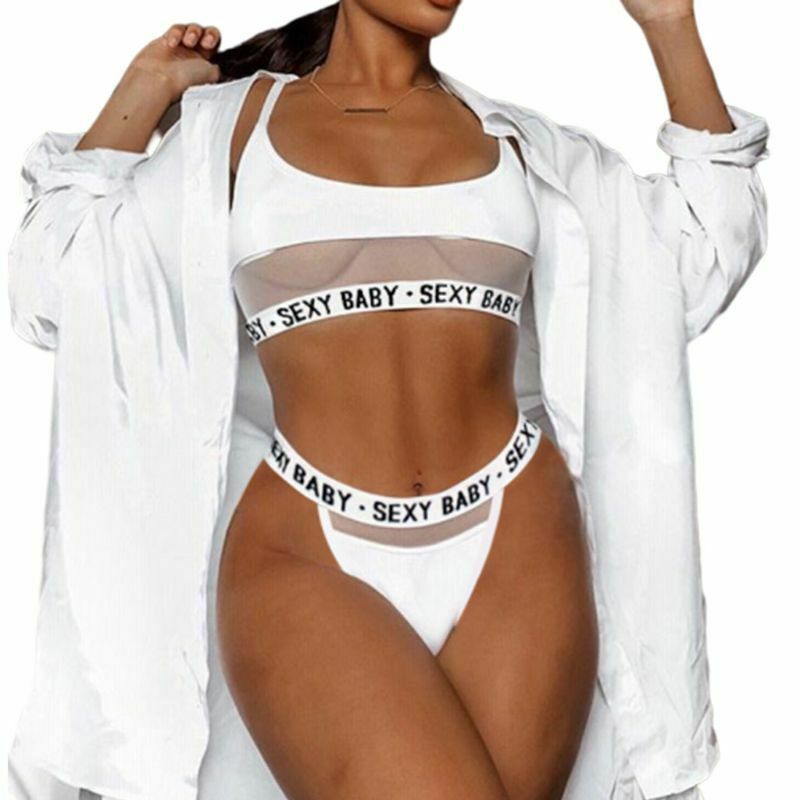 Sexy Baby Print Letters Split Fashion Two Pieces Bathing Bikini Suits