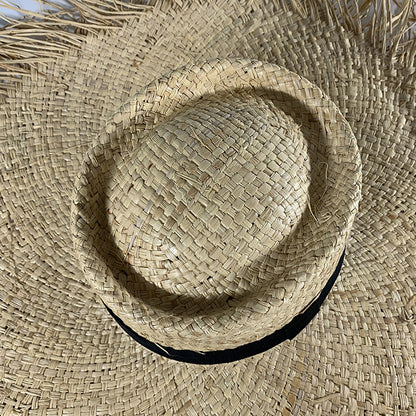 M (56-58cm) Women Fashion big brim straw Beach Travel Hat