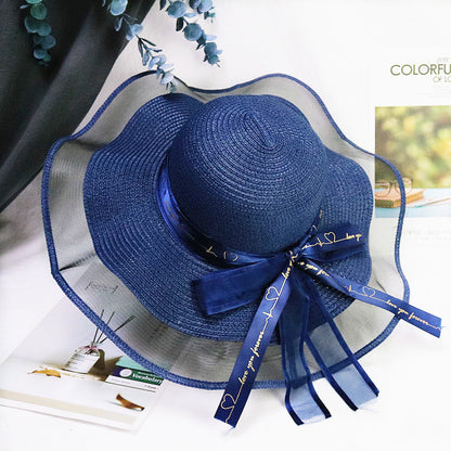Women Foldable Sunscreen Seaside Bow Beach Sun Hat