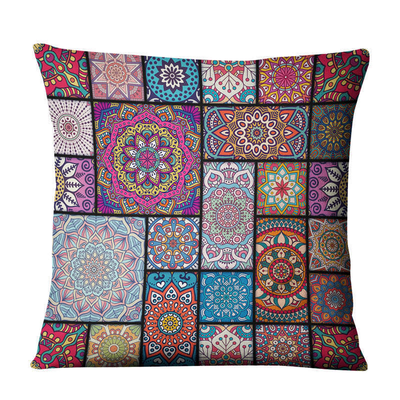 Home Decor Linen Prints Pillowcase Cushion Sofa Cover
