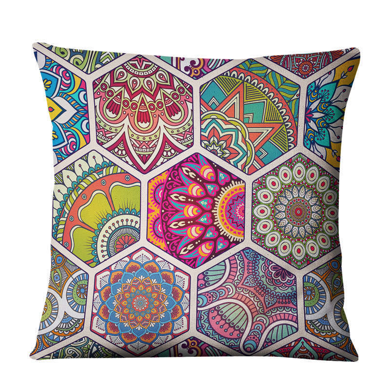 Home Decor Linen Prints Pillowcase Cushion Sofa Cover