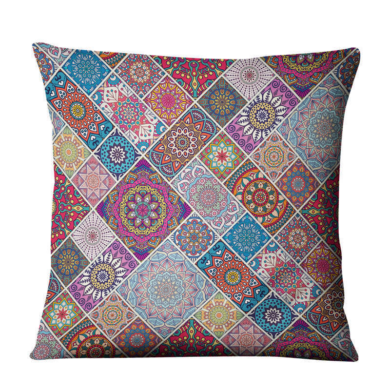 Home Decor Linen Prints Pillowcase Cushion Sofa Cover