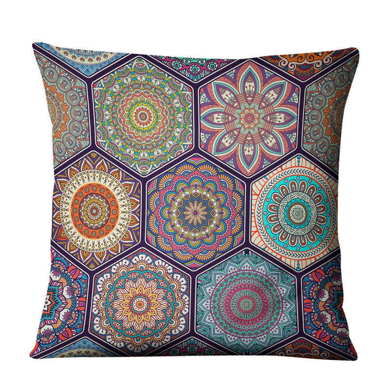 Home Decor Linen Prints Pillowcase Cushion Sofa Cover