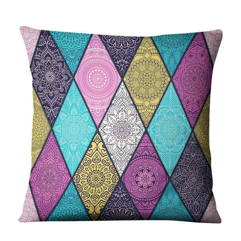 Home Decor Linen Prints Pillowcase Cushion Sofa Cover