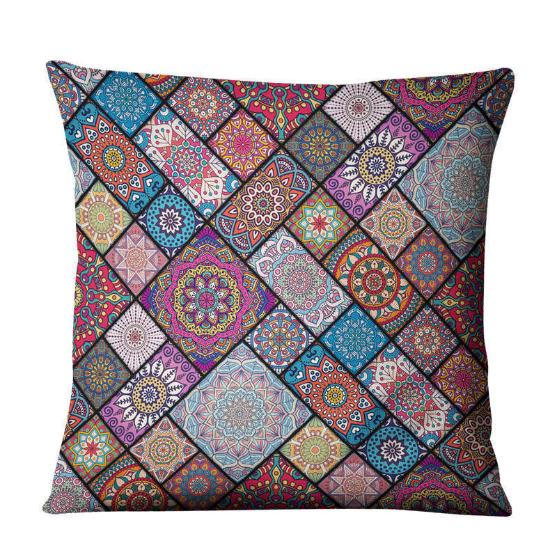 Home Decor Linen Prints Pillowcase Cushion Sofa Cover
