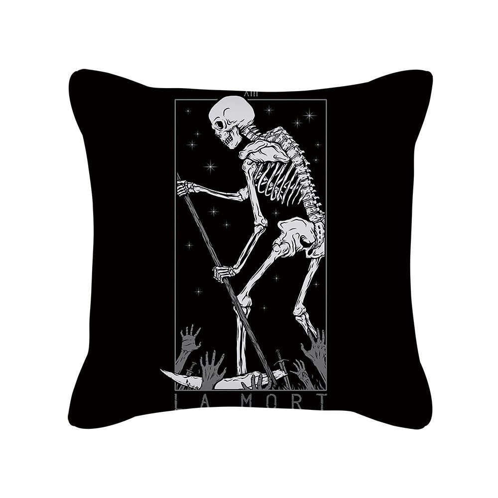 Home Decor Creative Skull Print Square Pillowcase Cushion Cover