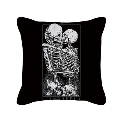Home Decor Creative Skull Print Square Pillowcase Cushion Cover