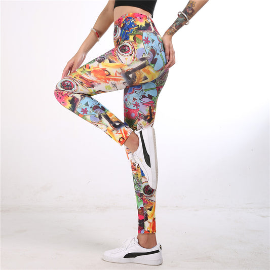 Women Doodle sport yoga pants Leggings