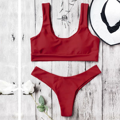 Women Sexy Solid Color Bikini Beach Swim Bathing Suits