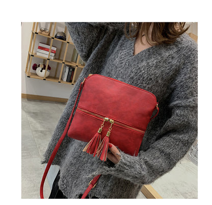 Women Fashion Shoulder Tassel Messenger Handbag Bag